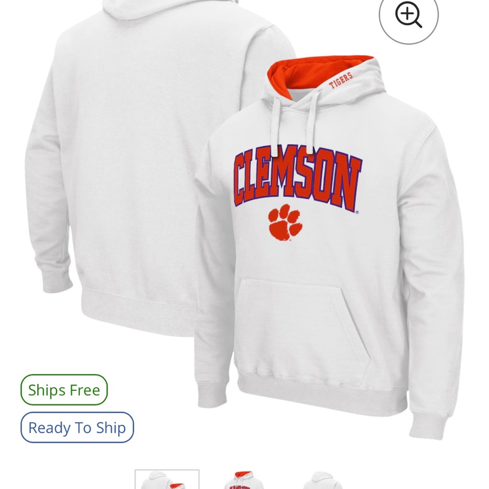 Clemson Tigers White Hoodie